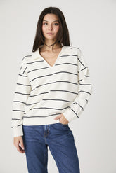 FRENCH CONNECTION SLOANE KNIT STRIPE PULLOVER
